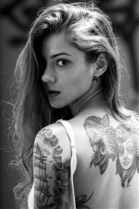 Beautiful Girl Tattooed Back iPhone 4s wallpaper