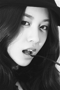 Cute Sweet Korean Girl Black And White Art Photography wallpaper