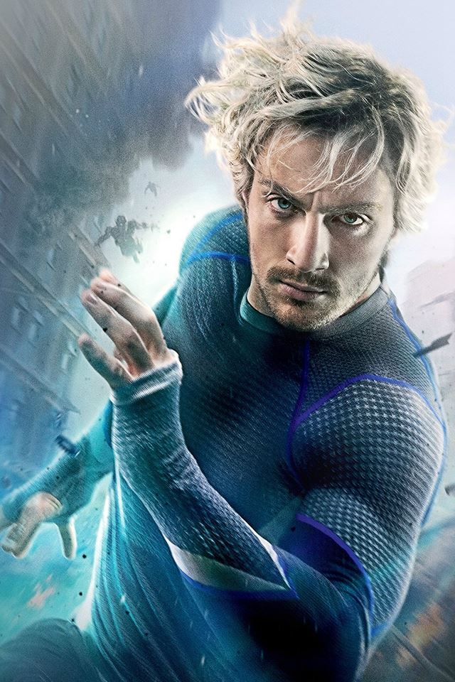 640x960 Avengers Age Of Ultron Aaron Taylor Johnson Quicksilver - running iPhone 4s Wallpaper
