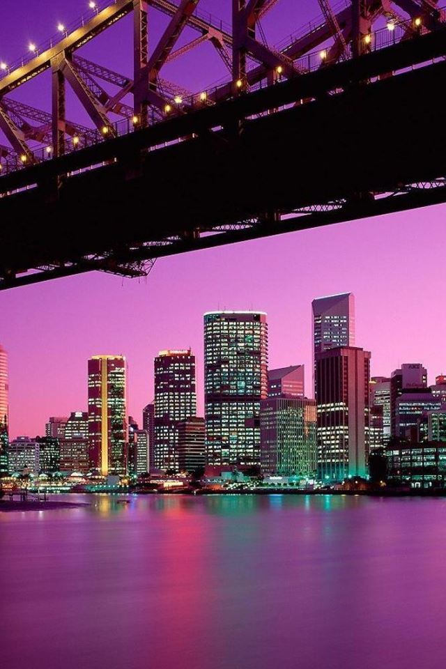 640x960 Purple City - city iPhone 4s Wallpaper