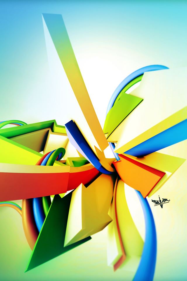640x960 3D Stripes - arrow iPhone 4s Wallpaper