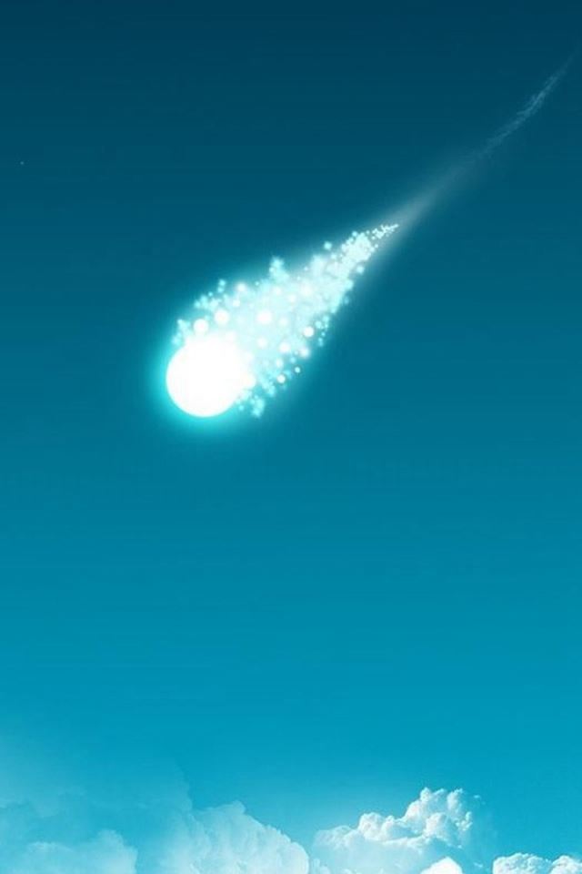 640x960 Pure Blue Sky Shooting Metetor - brown iPhone 4s Wallpaper