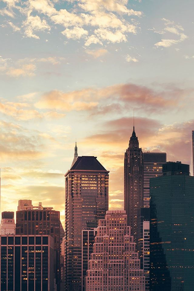 640x960 Cityscape Skyline High Buildings Skyscrapers Sunset - high iPhone 4s Wallpaper