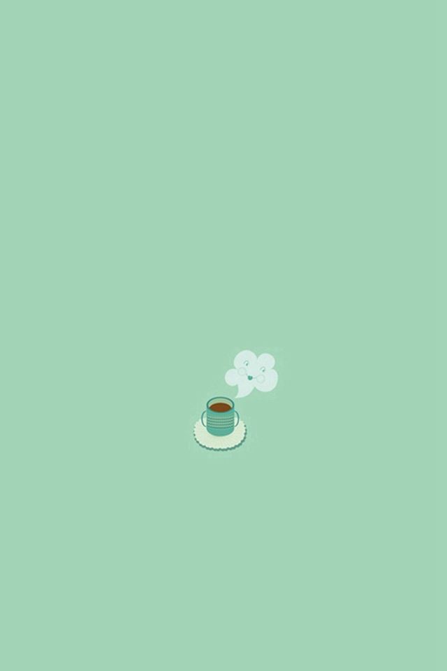 Simple Coffee Mug Flat Illustration iPhone 4s Wallpapers Free Download