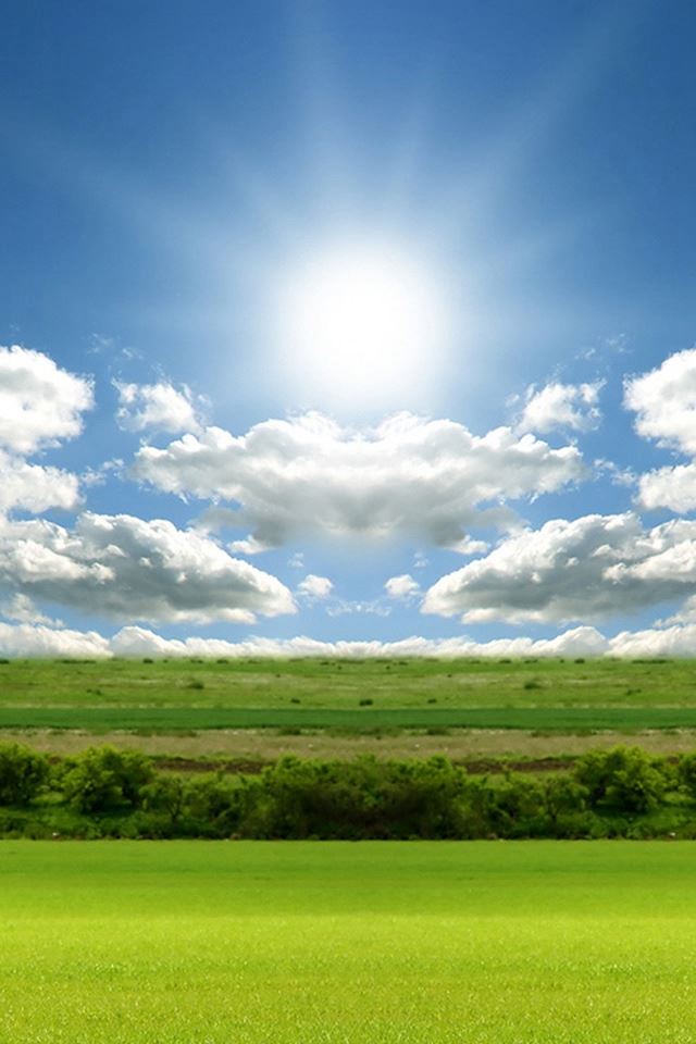 640x960 Sunny Sunshine Skyview Wide Farmland - black iPhone 4s Wallpaper
