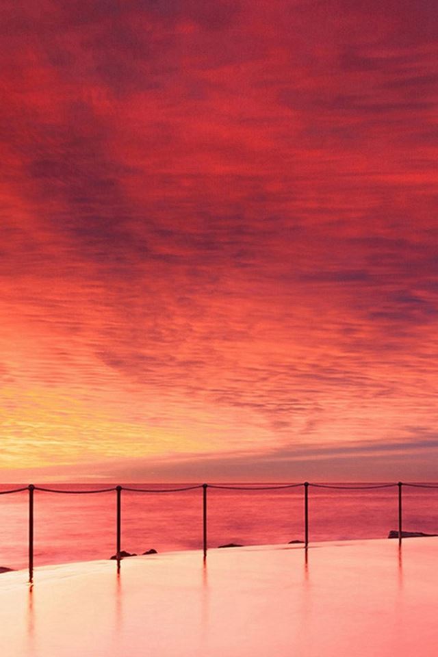 Wonderful Sunset Beautiful Beach Skyscape iPhone 4s wallpaper 