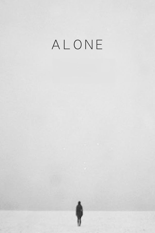 640x960 Walking Alone Winter Scene - minimal iPhone 4s Wallpaper