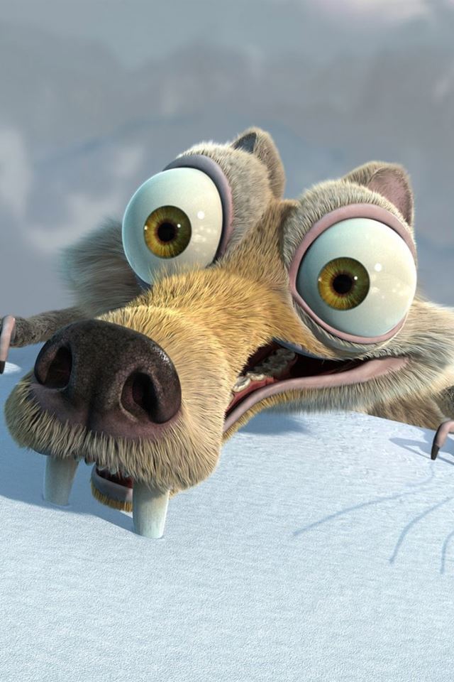 640x960 Ice Age Scrat - cute iPhone 4s Wallpaper