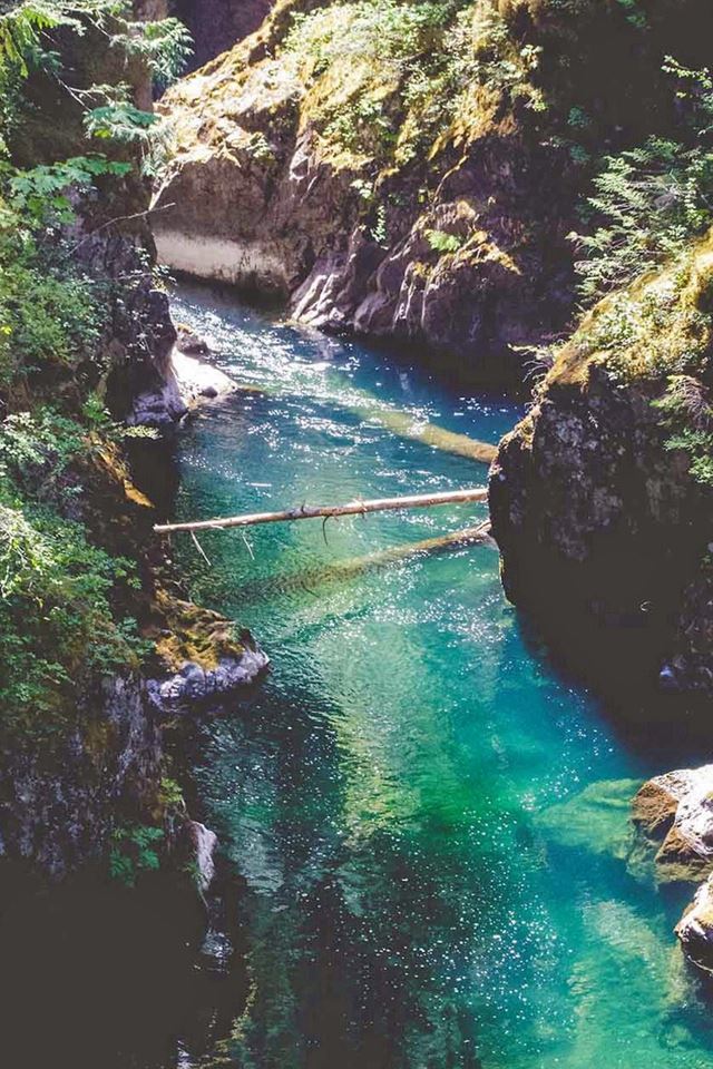 640x960 Green Forest Cliffs River - crystal iPhone 4s Wallpaper