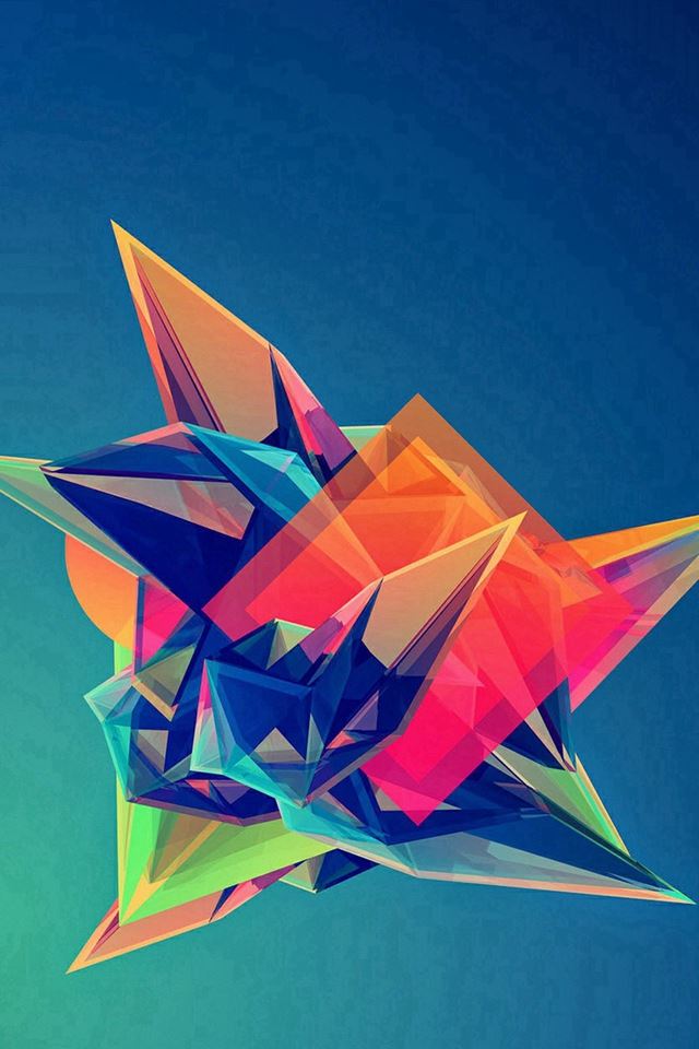 640x960 Colorful Cool Abstract Polygonal Shape - colorful iPhone 4s Wallpaper