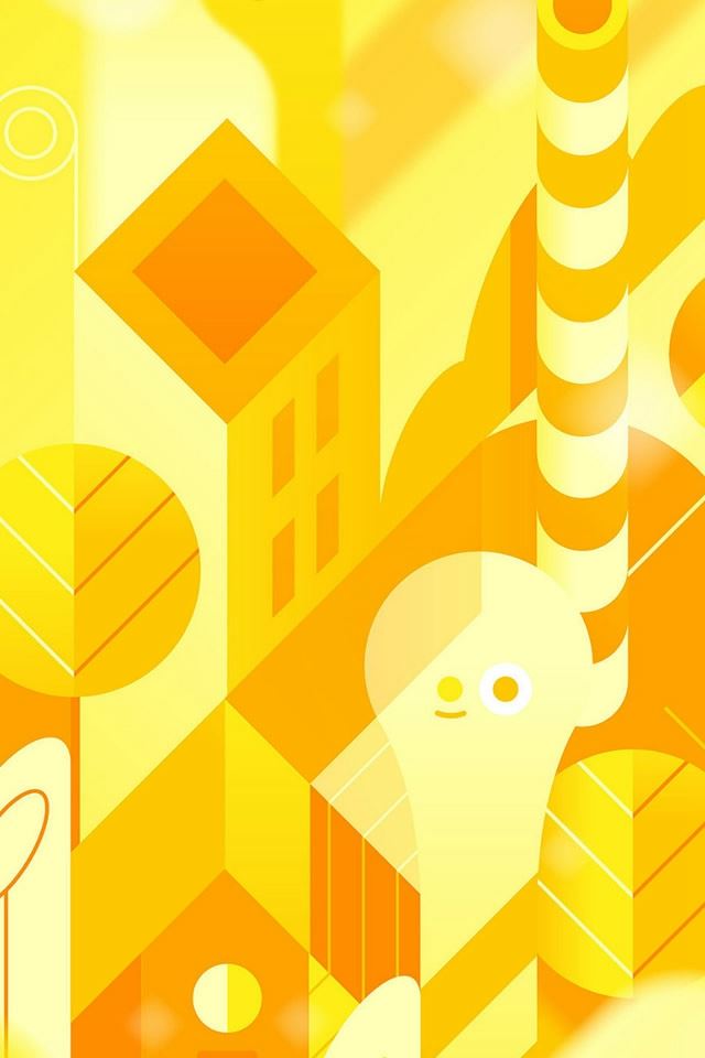 640x960 Android Lollipop Yellow Cute Illust Pattern -  iPhone 4s Wallpaper
