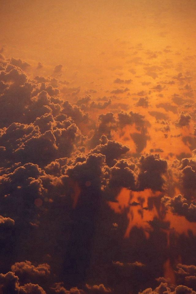 640x960 Cloudy Sky Fly Sunset Red Nature Flare - orange iPhone 4s Wallpaper