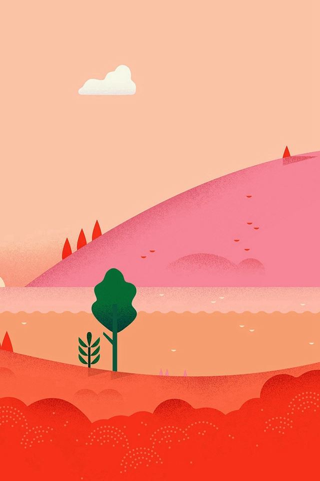 640x960 Google Lollipop August Red Mountain Love - lovely iPhone 4s Wallpaper