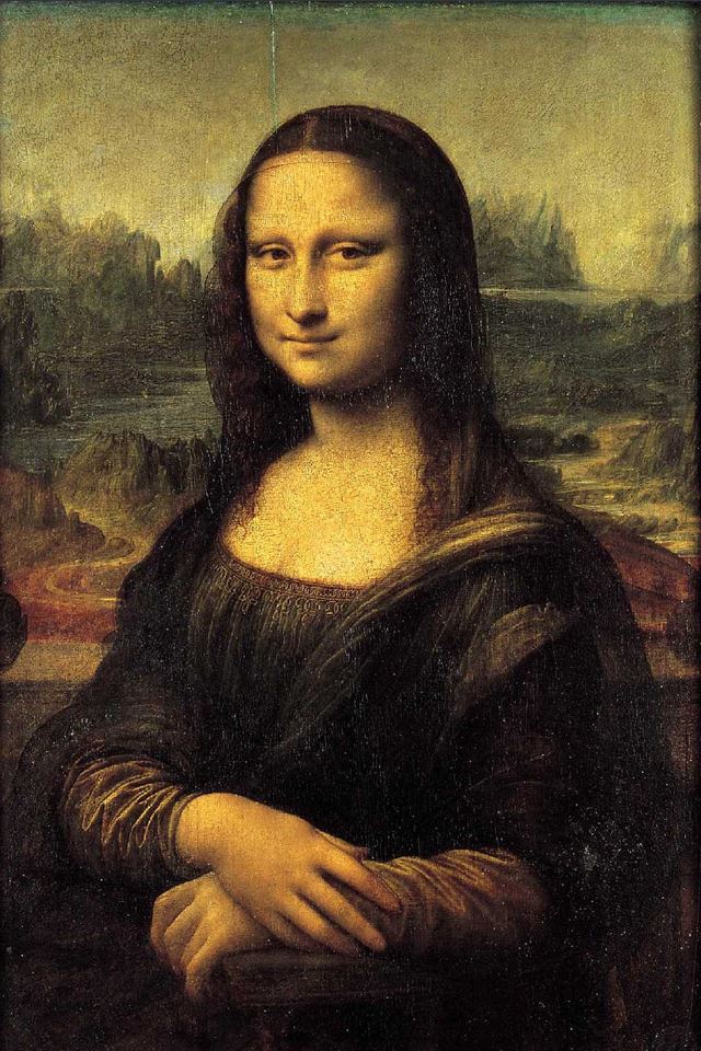 640x960 Mona Lisa - orange iPhone 4s Wallpaper
