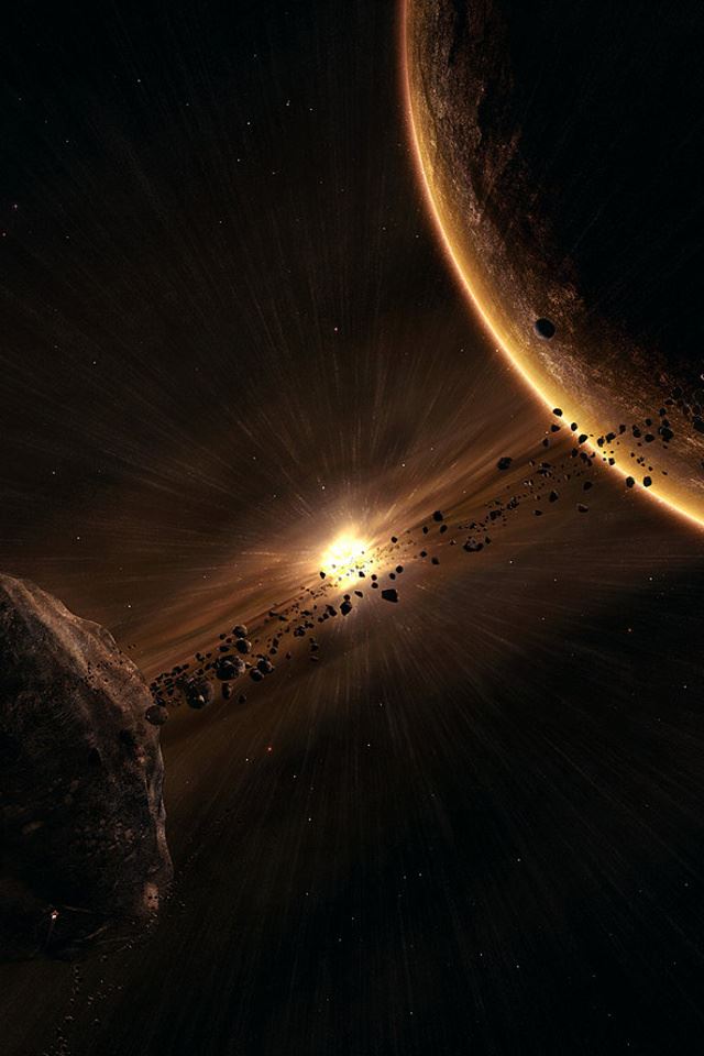 640x960 Cosmic Explosion - brown iPhone 4s Wallpaper
