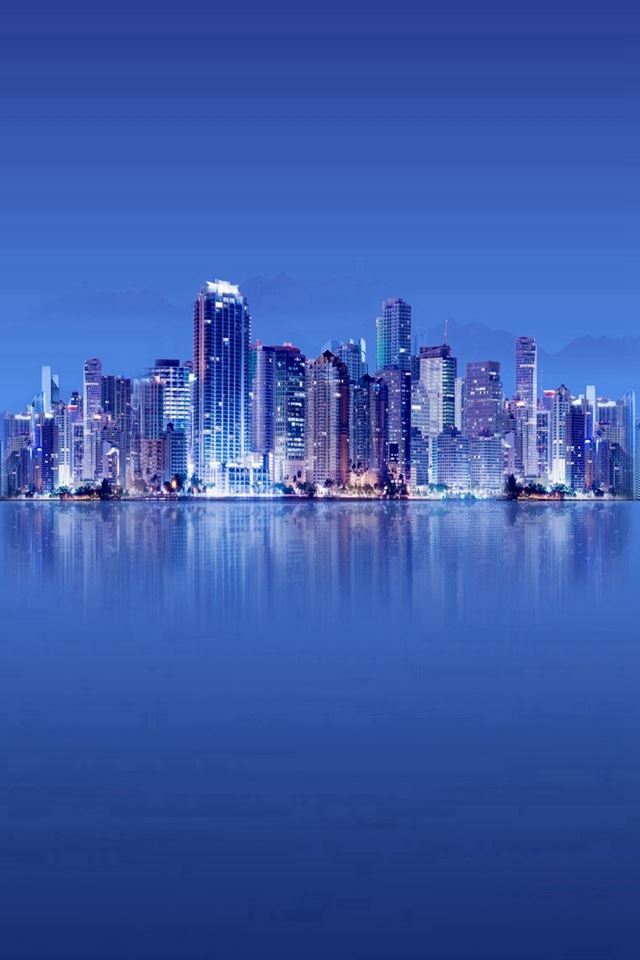 640x960 Skyscrapers Calm Sea Winner Landsape - skyscrapers iPhone 4s Wallpaper
