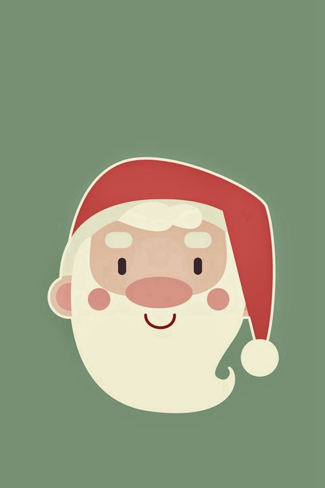 640x960 Cute Santa Claus Minimal Illustration - holiday iPhone 4s Wallpaper