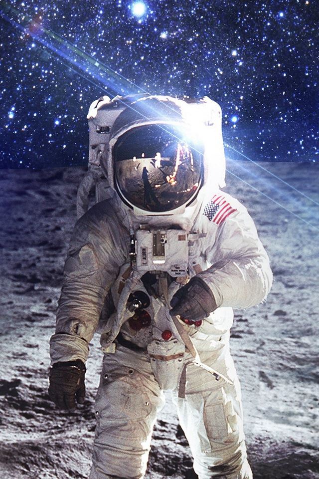 640x960 Astronaut Space Art Moon Dark - moon iPhone 4s Wallpaper