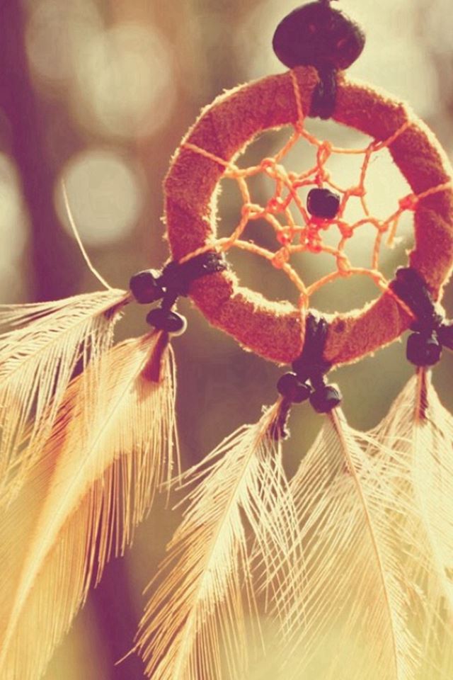 640x960 Dreamcatcher Feathers Closeup - macro iPhone 4s Wallpaper