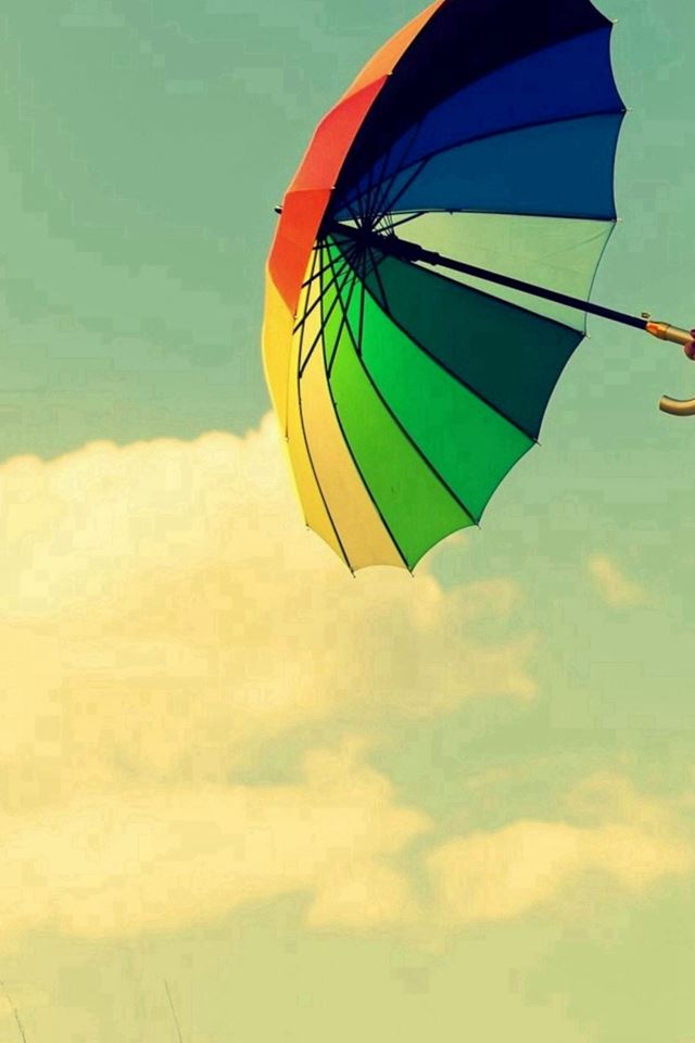 640x960 Colorful Umbrella Field Cloud - colorful iPhone 4s Wallpaper