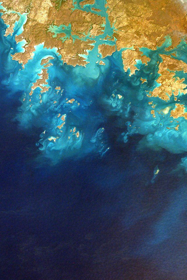 Sea From Sky Earthview Art Nature iPhone 4s wallpaper 