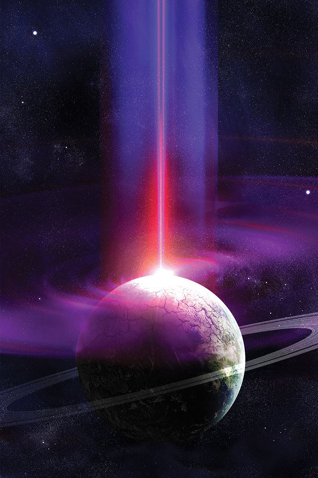 640x960 Space Beam - earth iPhone 4s Wallpaper