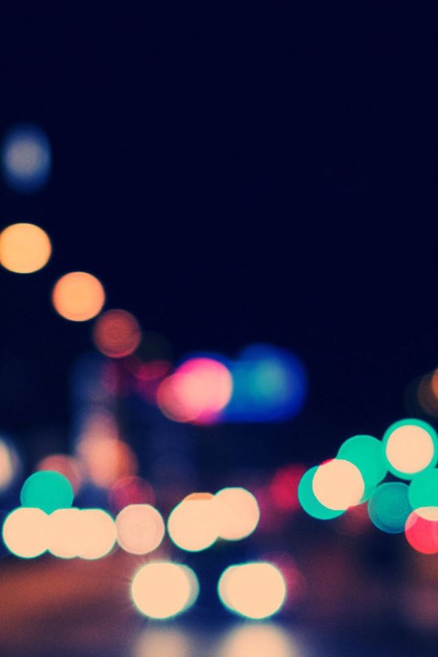 640x960 Bokeh City Street Lights - orange iPhone 4s Wallpaper