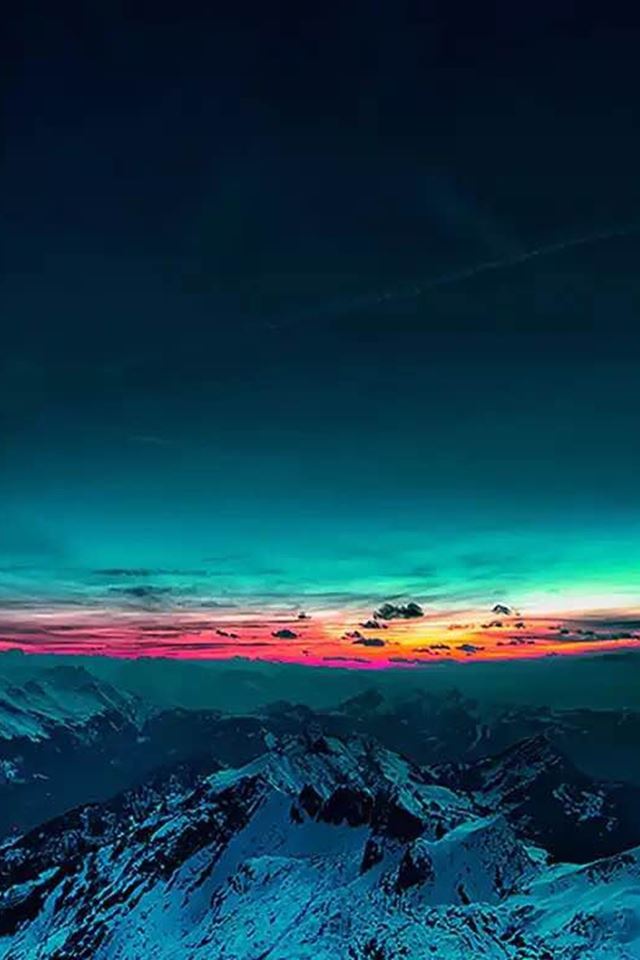 640x960 Sky On Fire Mountain Range Sunset - sunset iPhone 4s Wallpaper