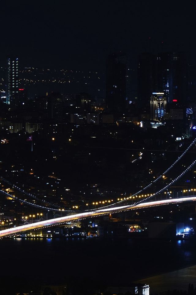 640x960 City View Dark Night - orange iPhone 4s Wallpaper