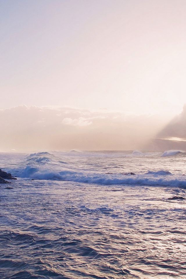 640x960 Sea Ocean Rock Nature Wave Sky - ocean iPhone 4s Wallpaper
