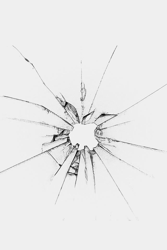 640x960 Apple Llogo Window Broken Glass White - window iPhone 4s Wallpaper