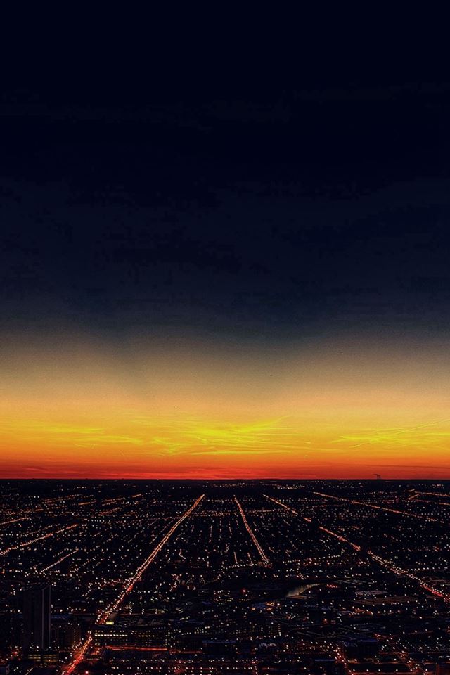 Night Sky Flying Sunset City iPhone 4s wallpaper 