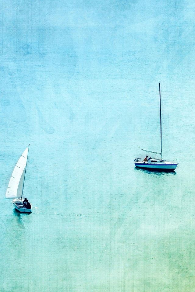 640x960 Sea Boat Lake Blue Day Fun Nature Art - sail iPhone 4s Wallpaper