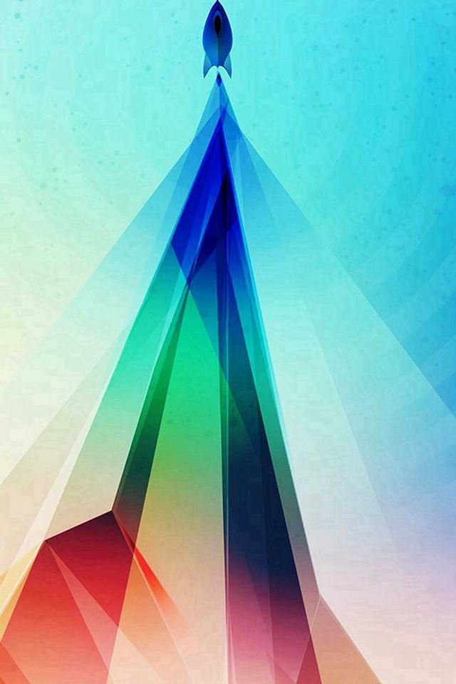 640x960 Rainbow Blue Tower Graphic Digital Pattern - colorful iPhone 4s Wallpaper