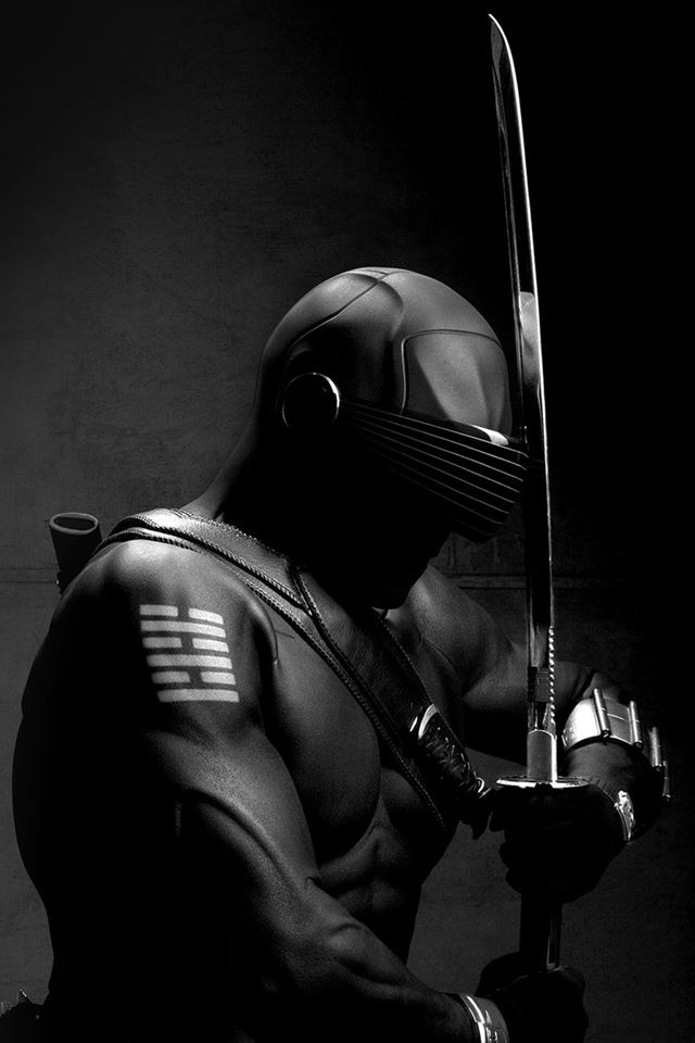 640x960 Gi Joe Snake Eye Ninja Art Dark Hero - sword iPhone 4s Wallpaper