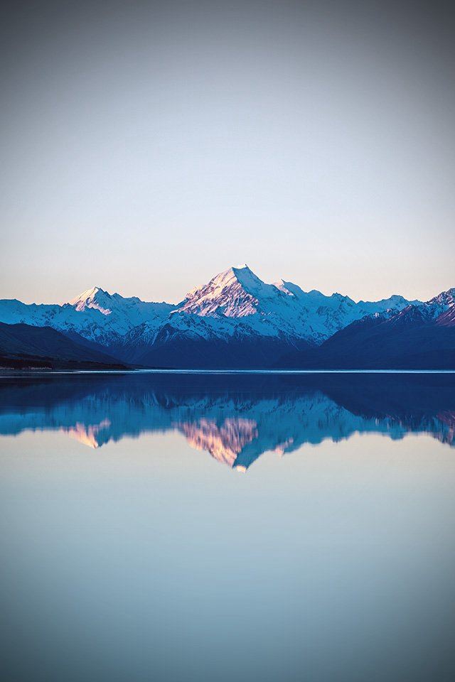 640x960 Reflection Lake Blue Mountain Water River Vignette - bright iPhone 4s Wallpaper