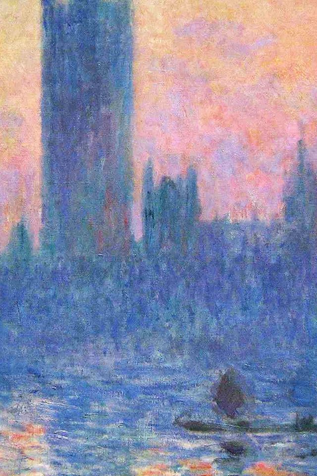 640x960 Claude Monet Classic Painting Art Sunset Pattern - sunset iPhone 4s Wallpaper