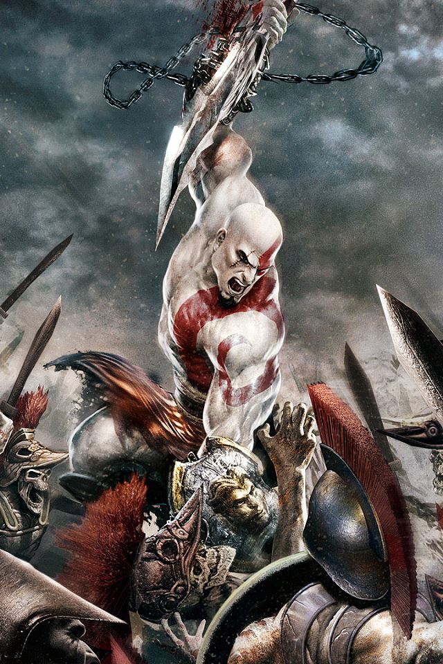 640x960 God of War - brown iPhone 4s Wallpaper