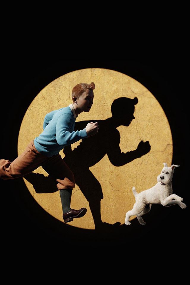 640x960 Tintin 3d Art Dark Illustration - running iPhone 4s Wallpaper
