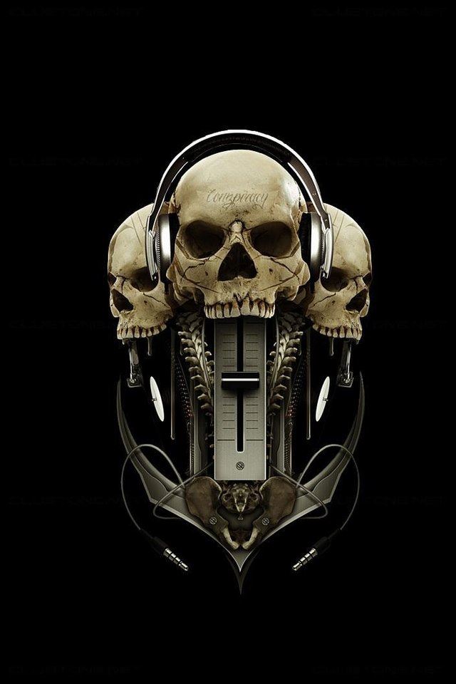 640x960 Skull Mixer - brown iPhone 4s Wallpaper