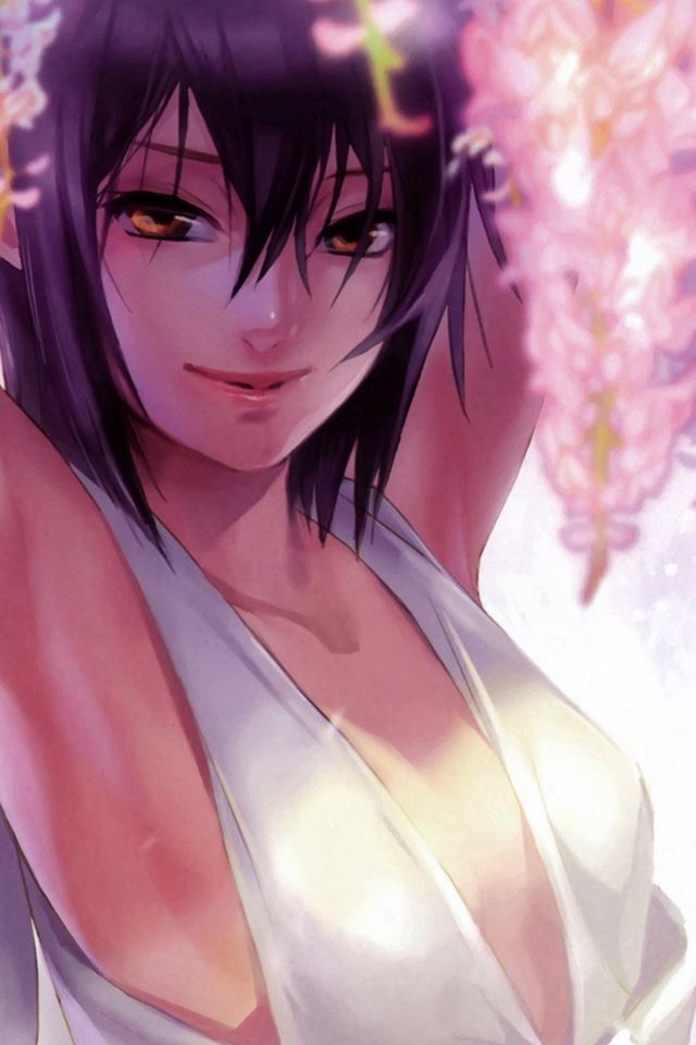 640x960 Anime Art Girl Flower Cute White - cute iPhone 4s Wallpaper