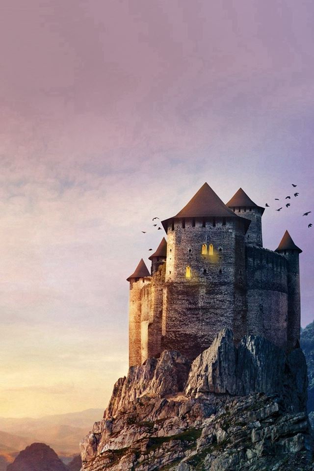 640x960 Castle Mountain Illustration Art Sky - fairy iPhone 4s Wallpaper