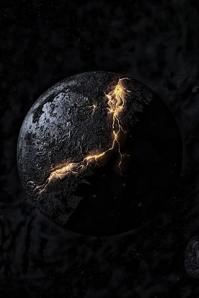 640x960 Volcanic Planet - brown iPhone 4s Wallpaper