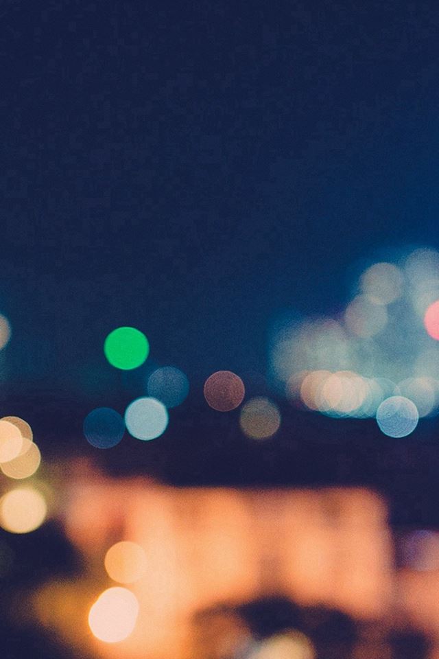 640x960 Bokeh City Night Light Art Blue Pattern - flare iPhone 4s Wallpaper