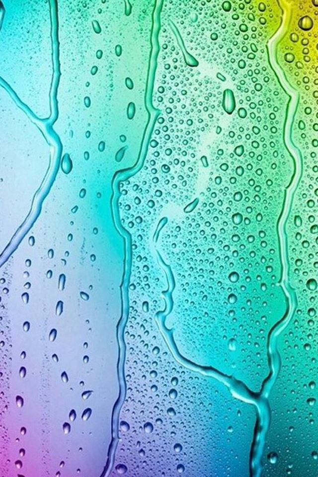 640x960 Rainy Wet Glass Dew  Abstract - colorful iPhone 4s Wallpaper
