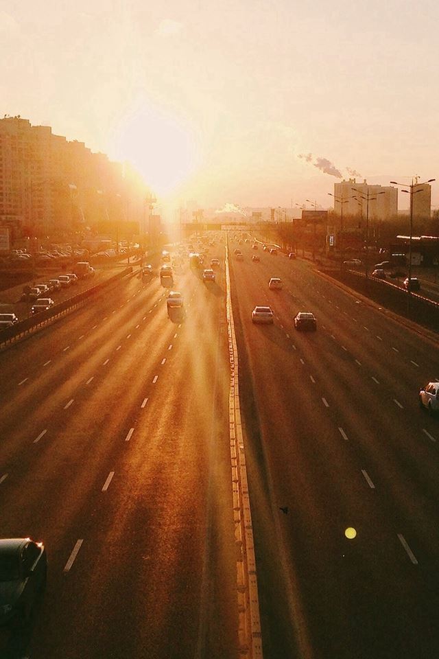 640x960 City Sunset Road Car Orange - busy iPhone 4s Wallpaper