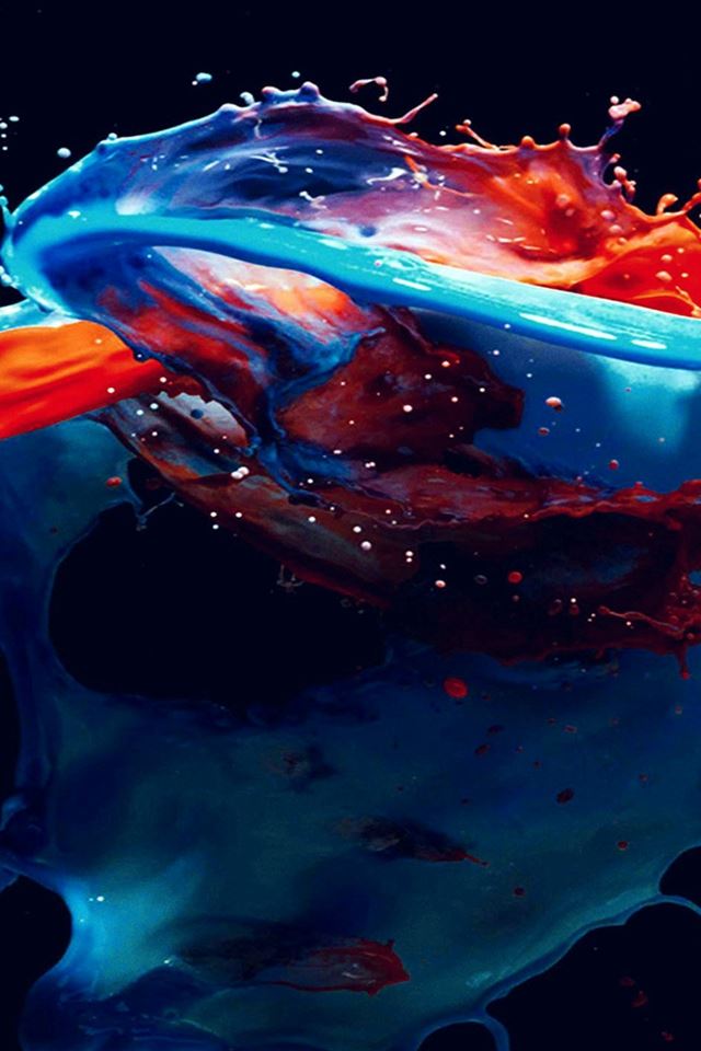 Paint Splash Art Illust Dark Blue Red Waterolor iPhone 4s Wallpapers ...