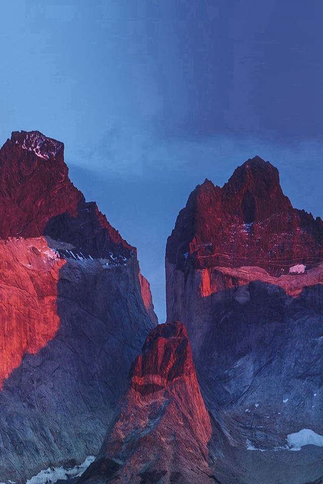 640x960 Yosemite Mountain Red Blue Nature Cold - landscape iPhone 4s Wallpaper