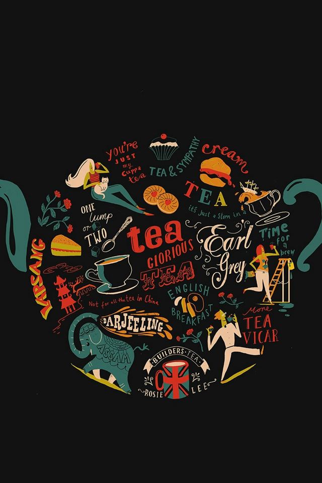 640x960 Migyy Tea Art Illust Painting Dark - illust iPhone 4s Wallpaper