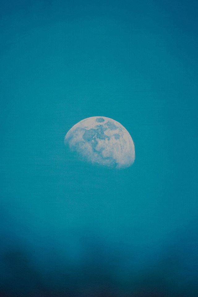 640x960 Moon Rise Day Nature Blue Dark Night Green - beautiful iPhone 4s Wallpaper